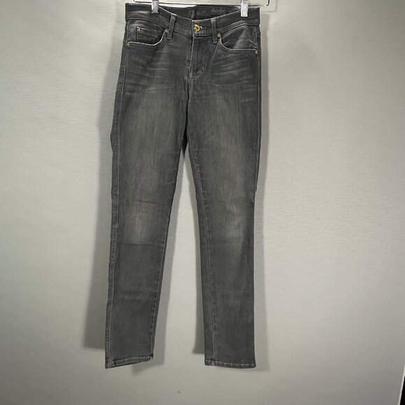 7 For All Mankind Jeans Womens 26 The Slim Cigarette Gray Cotton Stretch Pockets - Picture 1 of 11